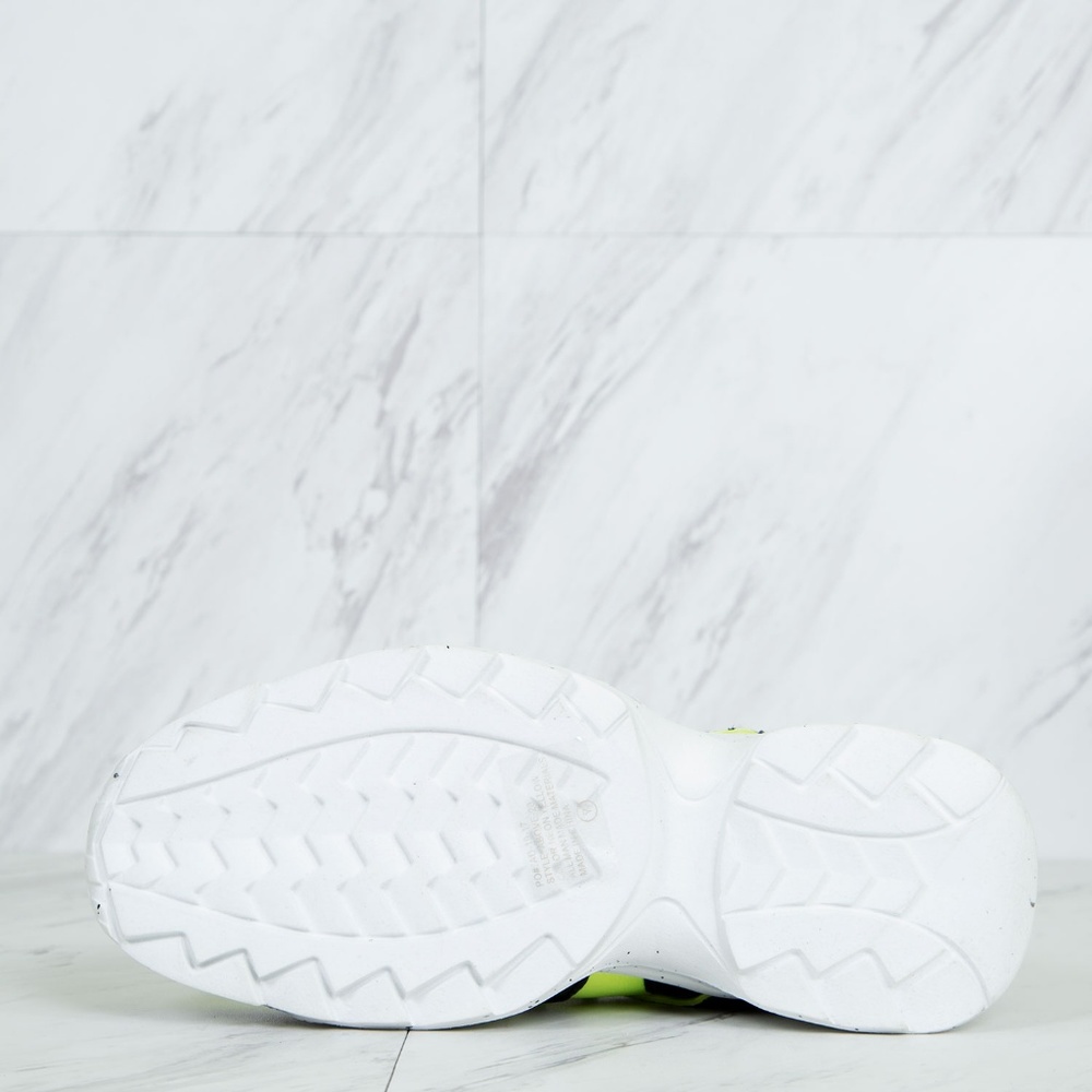 SZ 7 Neon Color Platform Lace Up Fashion Sneakers - Picture 5 of 5
